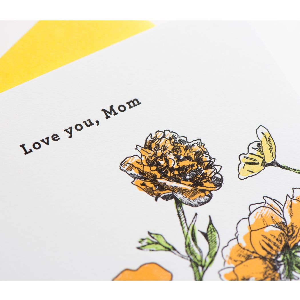Love You Mom Floral Card
