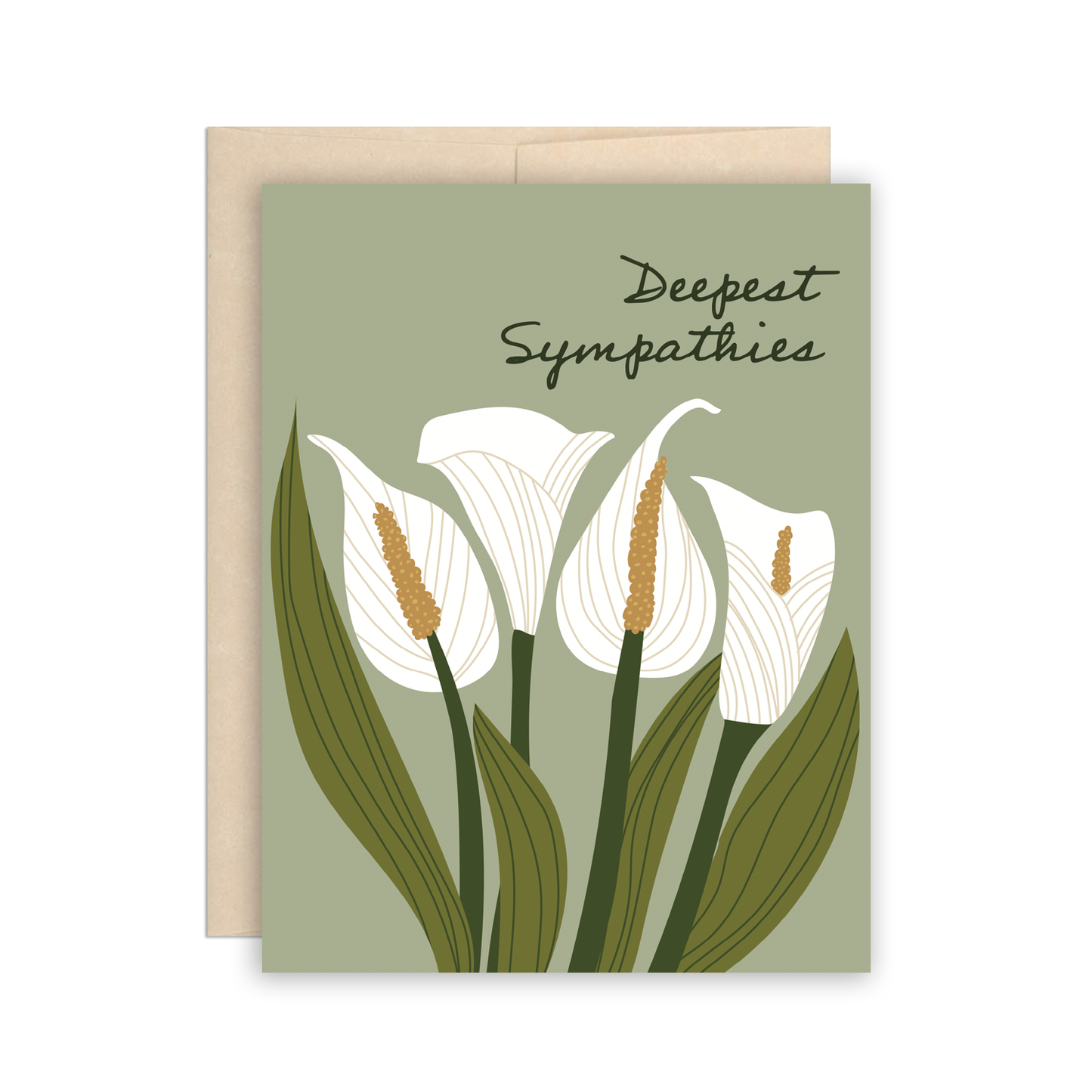 Calla Lillies Deepest Sympathies Condolence Card