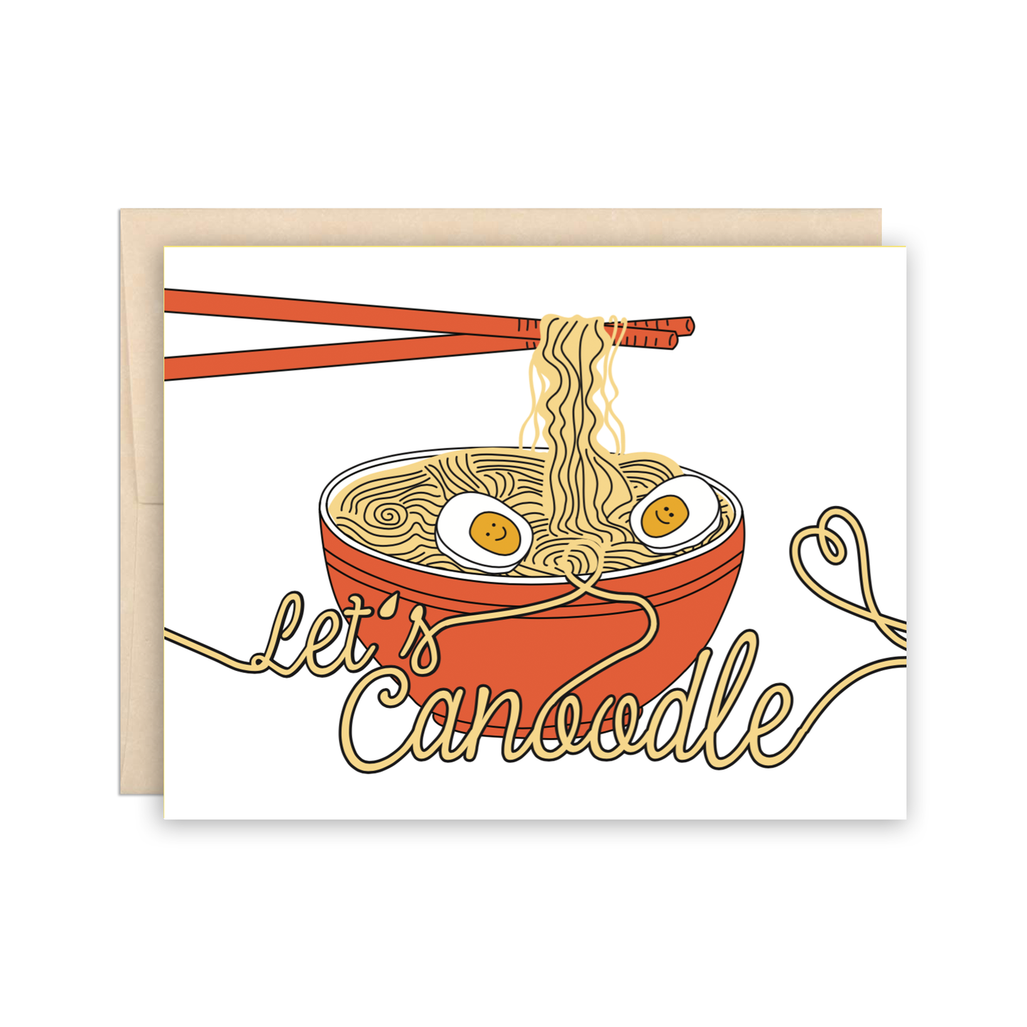 Let's Canoodle Bowl of Noodles Ramen Love Anniversary Card